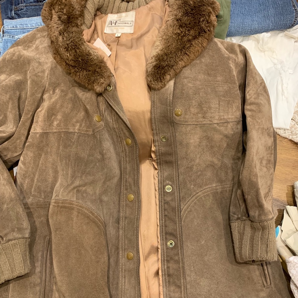 Brown leather jacket